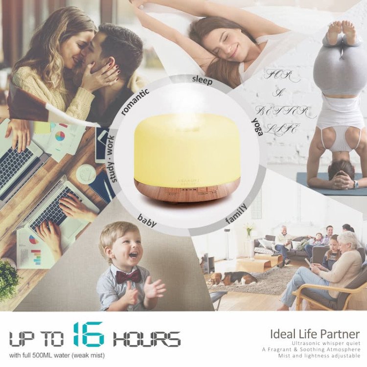 Difuzor ultrasonic premium de uleiuri esențiale ROCK Light Wood