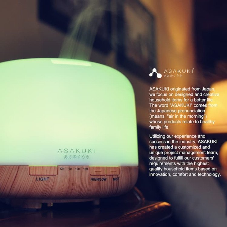 Difuzor ultrasonic premium de uleiuri esențiale ROCK Light Wood